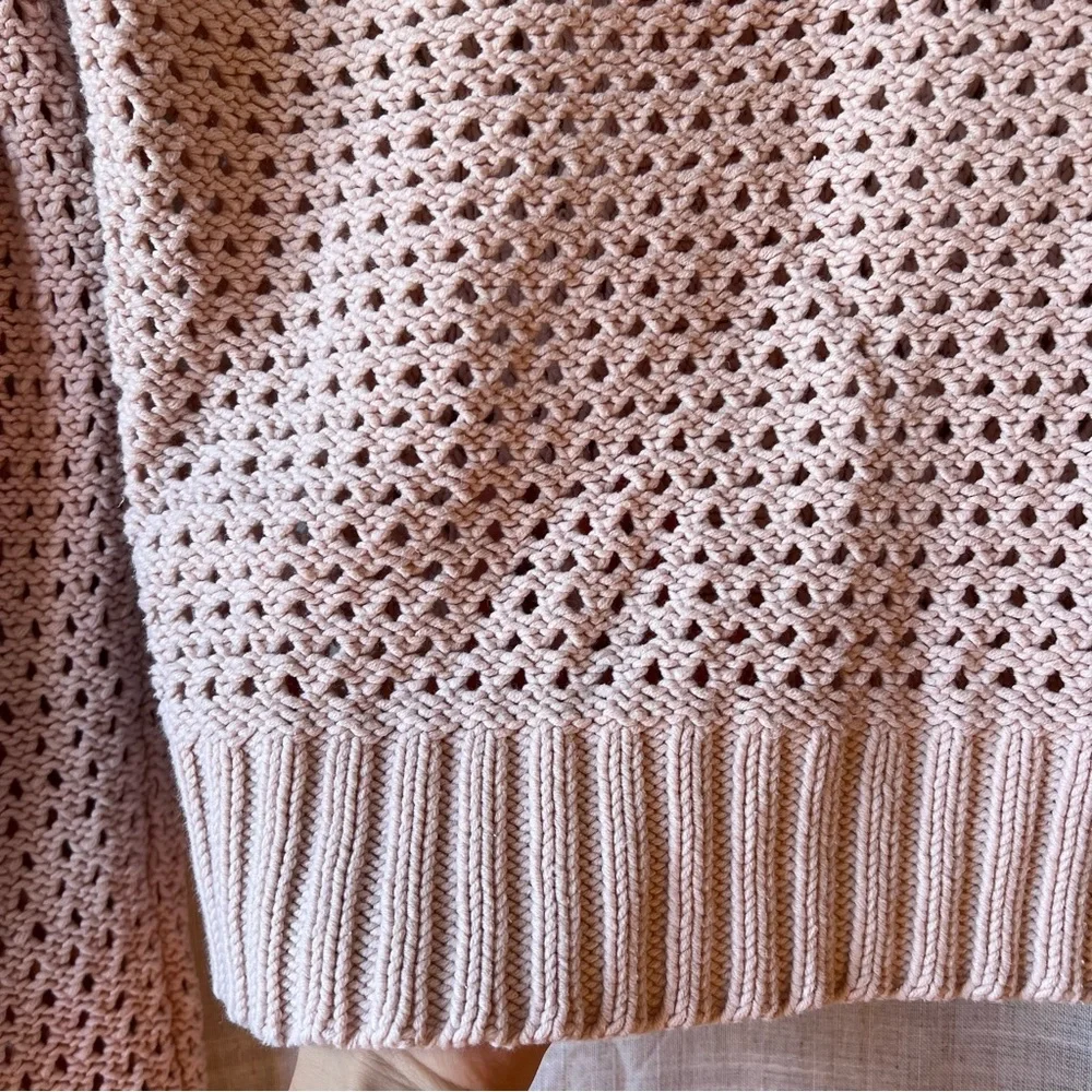 Abercrombie and Fitch | Loose knit baby pink wooden button sweater Women Medium - Picture 6 of 7